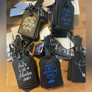 45 black luggage tags / wedding favors